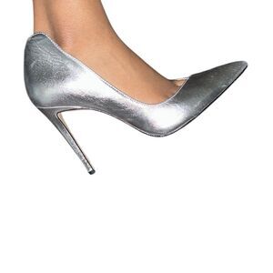 SCHUTZ Metallic Silver High Heel Leather Pumps(Size 8B)